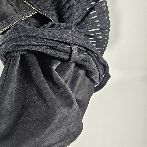 Mustard Seed NWT Cut Out Sequin Sheer Panel Midi Dress Women's Size M Black - Picture 15 of 16